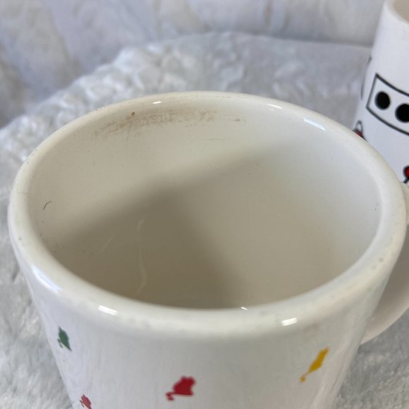 Set of 4 Geometric shape all over print mugs Brazil Star Moon Cats Geo Shapes - Picture 4 of 15